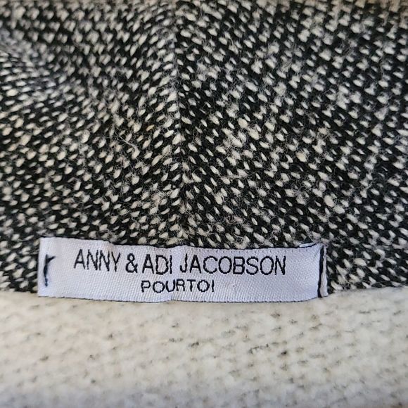 Anny & Adi Jacobson Tweed Open Front Jacket Gray Large Preppy Classic - Picture 3 of 8